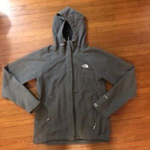 Grey north face wind breaker/ rain jacket